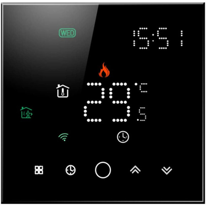 Smart Thermostat WiFi 16A Black PS Series TUYA