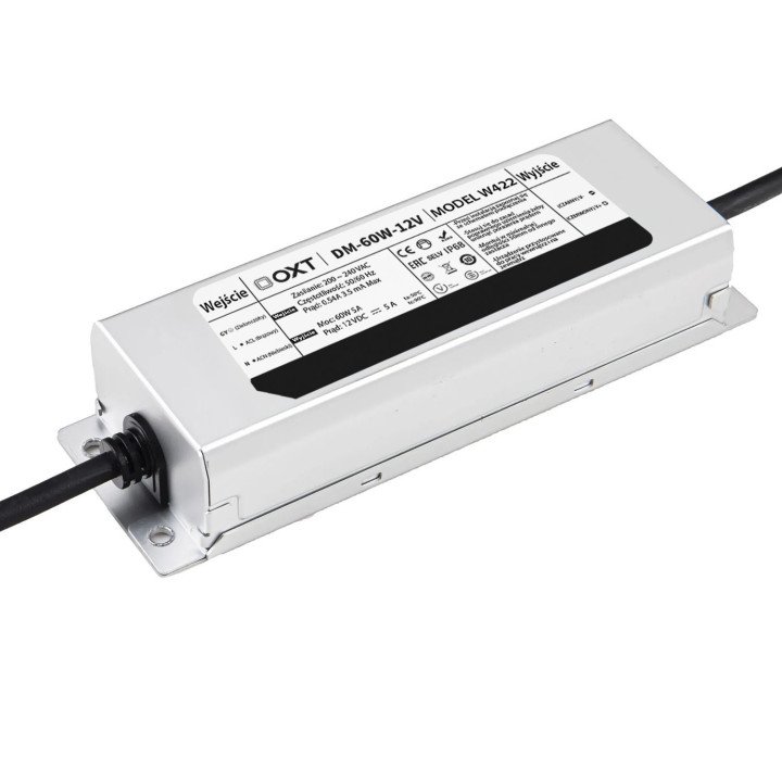 OXT LED Power Supply 12V 60W 5A IP68 Waterproof Hermetic