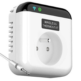 Schuko lizdas, 15A termostatas su TUYA WiFi jutikliu