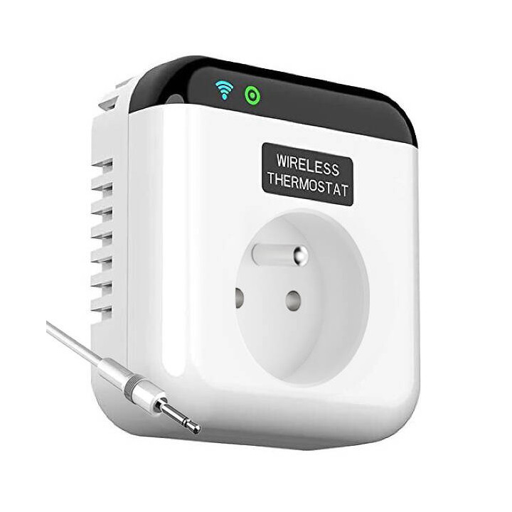 Schuko lizdas, 15A termostatas su TUYA WiFi jutikliu