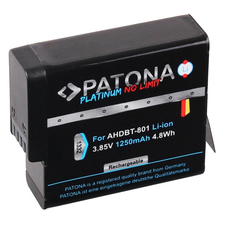 Patona PT1332 Battery for GoPro Hero 5/6/7/8 1250mAh Li-Ion Platinum
