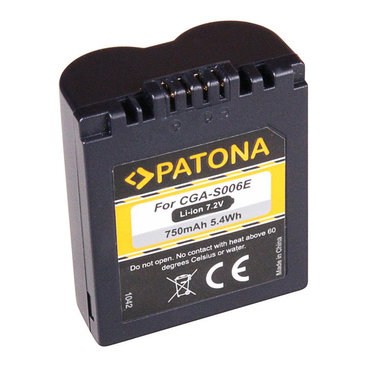 Patona PT1042 Battery for Panasonic CGA-S006E 750mAh Li-Ion
