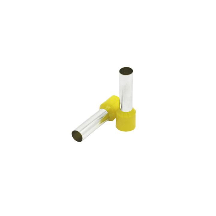Insulated end sleeve 25mm2/22mm, yellow, 50 pcs