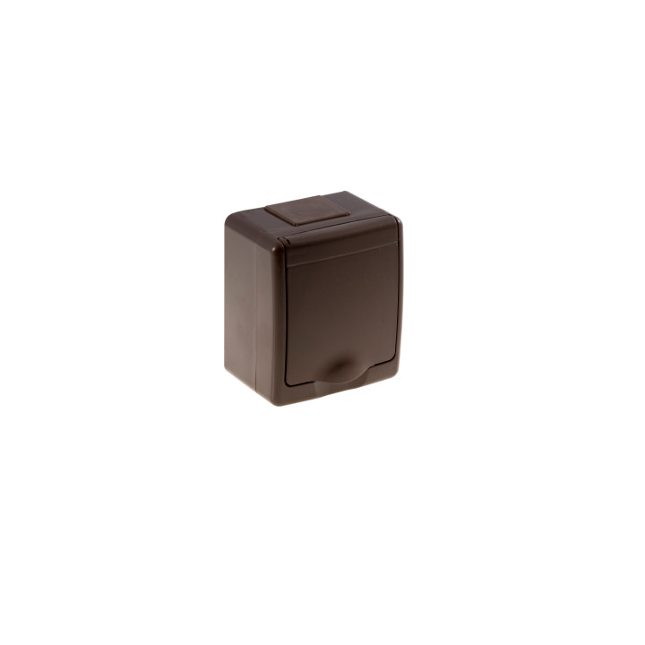 BETA surface socket with grounding and cover brown IP44