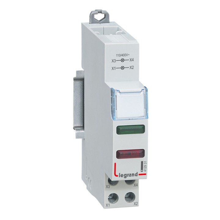Double LED indicator - green + red 110/400 V - 1 module