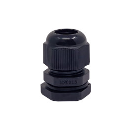 M20 black plastic cable gland, IP68, 6-12mm