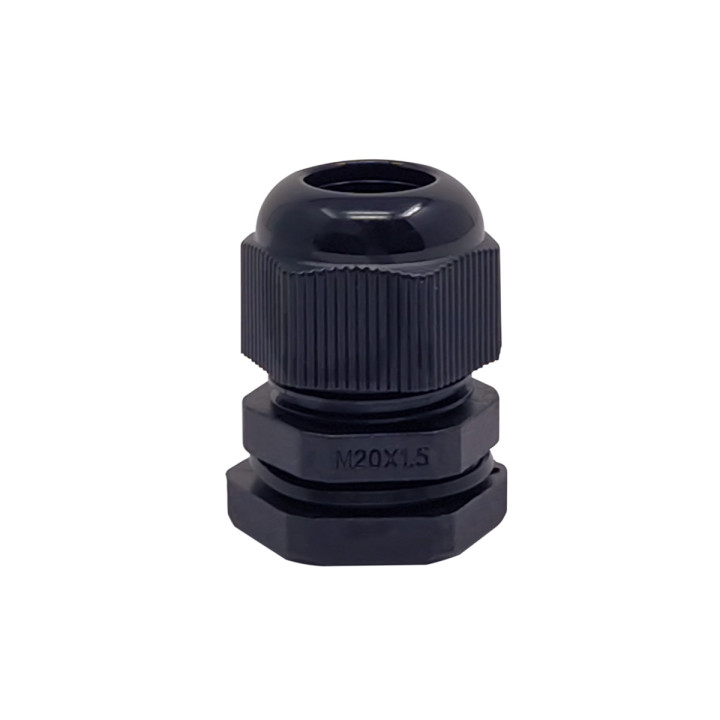 M20 black plastic cable gland, IP68, 6-12mm