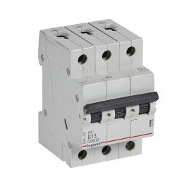 MCB RX 6000 - 3P - 400V - 13 A - B curve - prong/fork type supply busbars