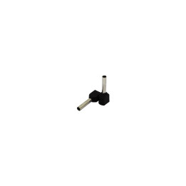 Insulated twin-end sleeve 1,5mm2/12mm, black, 100 pcs