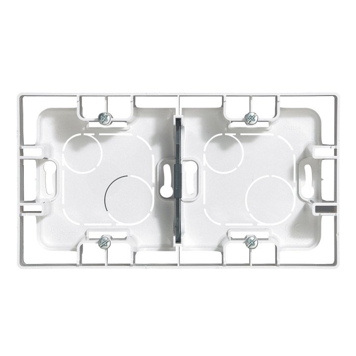 Surface mounting box Niloe - 2 gang - white