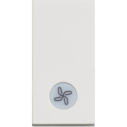 One-way switch 1P 10 AX - 250 Vac - lightable - fan symbol