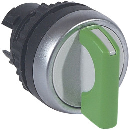 Osmoz non illuminated std handle selector switch - 3 stay-put positions - green