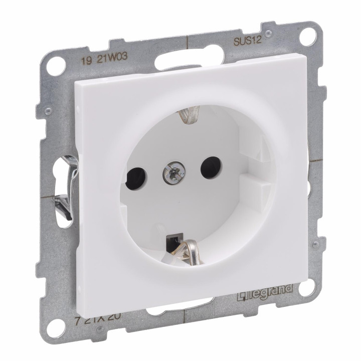 SUNO 2P+E SOCKET SCHUKO STANDARD AUTOMAATKEMMINAALID TURIGA VALGE