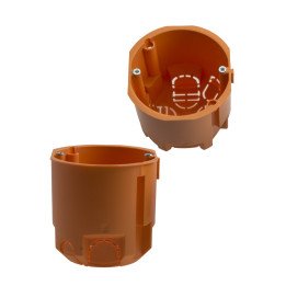Junction box flush mounting deep orange with connections d73x73mm 650C