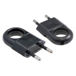 Вилка без заземления черная 10A/230V
