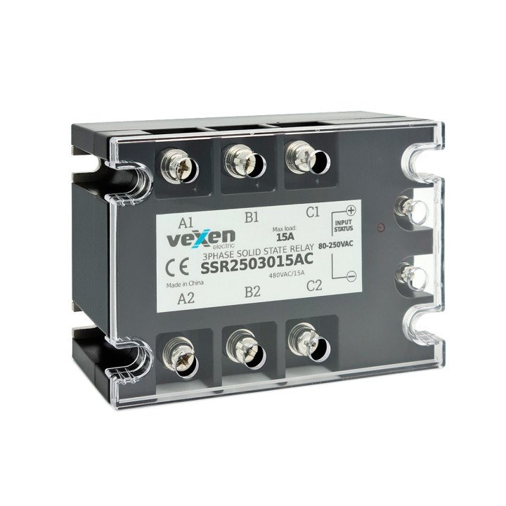 Solid state relay 3NO, 15A, 80-250VAC