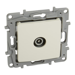 TV male passthrough socket Niloe - attenuation -14 dB - ivory