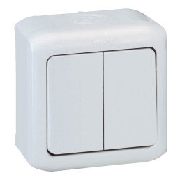 2 gang two-way switch Forix - surface mounting - 10 AX - 250 V - grey