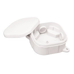 Junction box surface mounting IP54 92x92x44mm white klik cover halogenfree