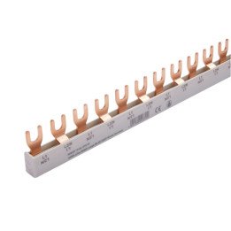 MCB busbar 10mm2, 2 phase, fork type, 1m, 54 modules