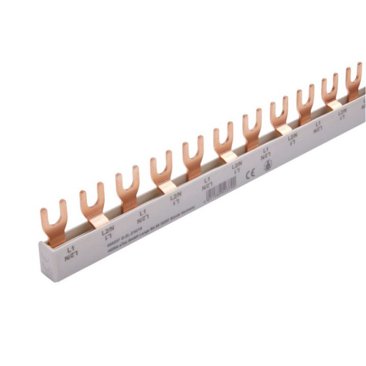 MCB busbar 10mm2, 2 phase, fork type, 1m, 54 modules