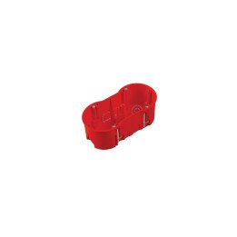 Junction box for gypsum 2-gangdeep 2x68/60mm red halogenfree 850C