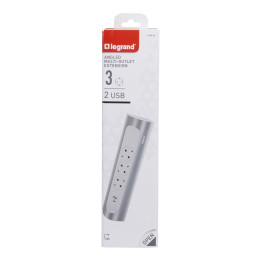MOES SCH 3X2P+E NURGANURK USB A+C ILMA KAABLITA ALUMIINIUM VÄRVITUD VALGEKS