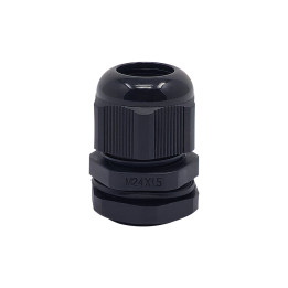M24 melns plastmasas kabeļu ievads IP68 10-12mm