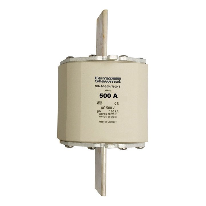 NH fuse-link gG, 500VAC, size 4a, 500A middle indicator/live tags