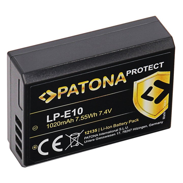 Patona PT12135 Battery for Canon LP-E10 1020mAh Li-Ion Protect