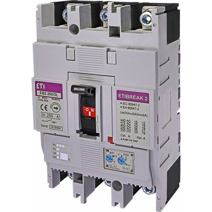 Molded Case Circuit Breaker, EB2 250/3L 250A 3p