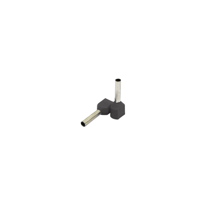 Izolēts dubultais āderuzgalis 4mm²/12mm pelēks