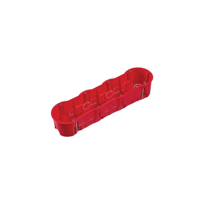 Junction box for gypsum 4-gang deep 4x68x60mm red halogenfree 850C