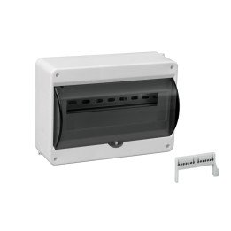 Distribution box surface 12 modues with transparent door and clamps (N+PE) IP40