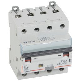 Legrand DX3 RCBO 4-poļu 25A F 30mA