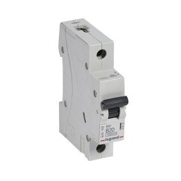 MCB RX 6000 - 1P - 230/400V - 20 A - B curve - prong/fork type supply busbars