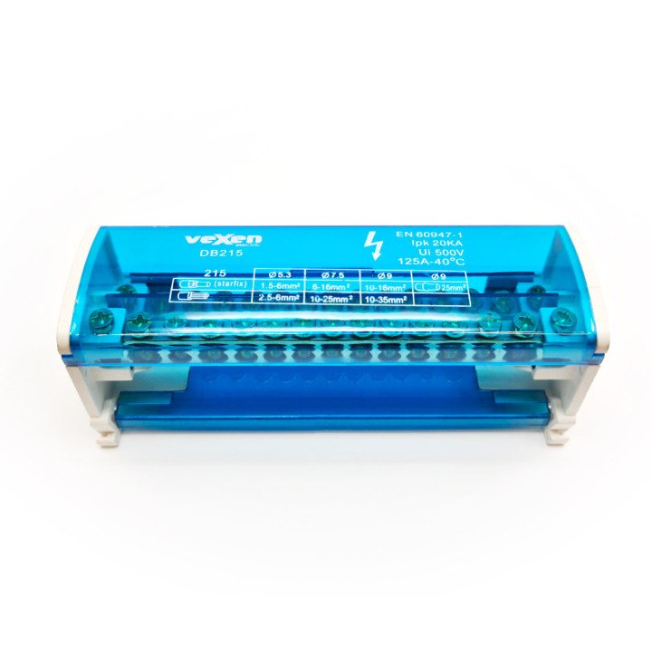 Distribution block 2x15, 125A/500V
