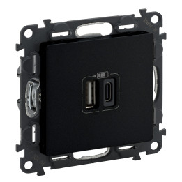Valena Life модуль USB A+C 15W чёрный