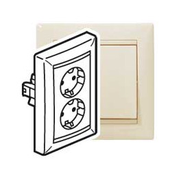 PALKINTO 2X2P+T SCHUKO A VIS IVOIRE