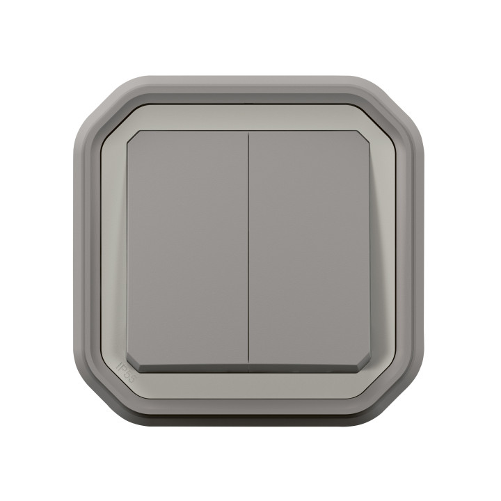 Legrand PLEXO 2-модульный выключатель серый