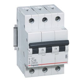 MCB RX 6000 - 3P - 400V - 16 A - C curve - prong/fork type supply busbars