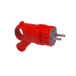Raudonas, L tipo įžemintas guminis kištukas