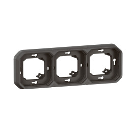 PLEXO 3 GANG HORIZONTAL AND VERTICAL FLUSH MOUNTING SUPPORT FRAME - ANTHRACITE