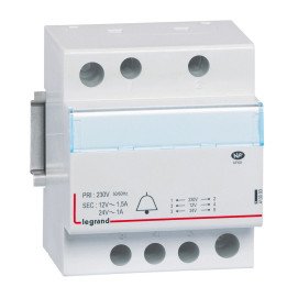 Bell transformer - 230 V/24V - 12 V - 24-18 VA - 4 mod