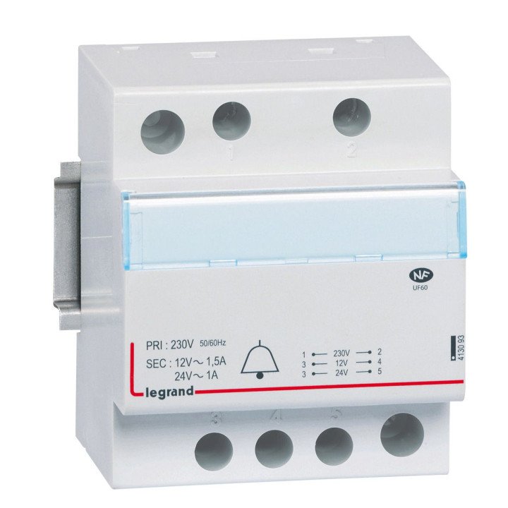 Bell transformer - 230 V/24V - 12 V - 24-18 VA - 4 mod