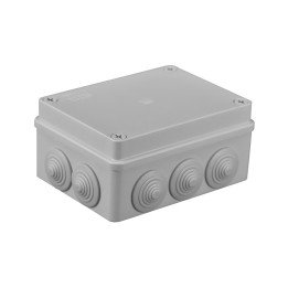 S-BOX nozarkārba IP65 150x110x70mm ar ievadiem, pelēka