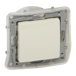 Two-way switch Niloe - 1-gang IP 44 - 10 AX - 250 V -automatic terminals -ivory