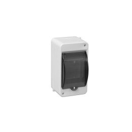 Distribution box surface 3 modules transparent door and clamps (N+PE) IP40