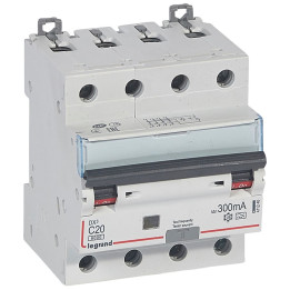 RCBO - DX 6000 -10 kA -4P-400 V -20 A -300 mA -A type