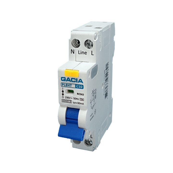 PL8HT 1P+N C10 30mA A type 6KA residual and overcurrent protection 1M